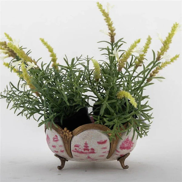 Pink Willow Ormolu Bowl Basin With Bronze - Gifts for You 'n Me