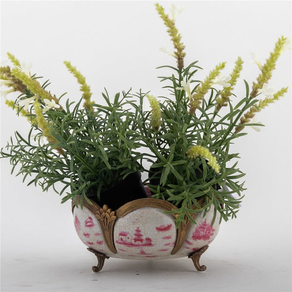 Pink Willow Ormolu Bowl Basin With Bronze - Gifts for You 'n Me