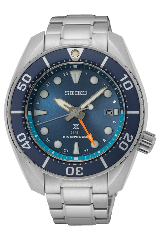 SEIKO Prospex 'Sumo' Solar Diver GMT Blue | SFK001 Bezel House