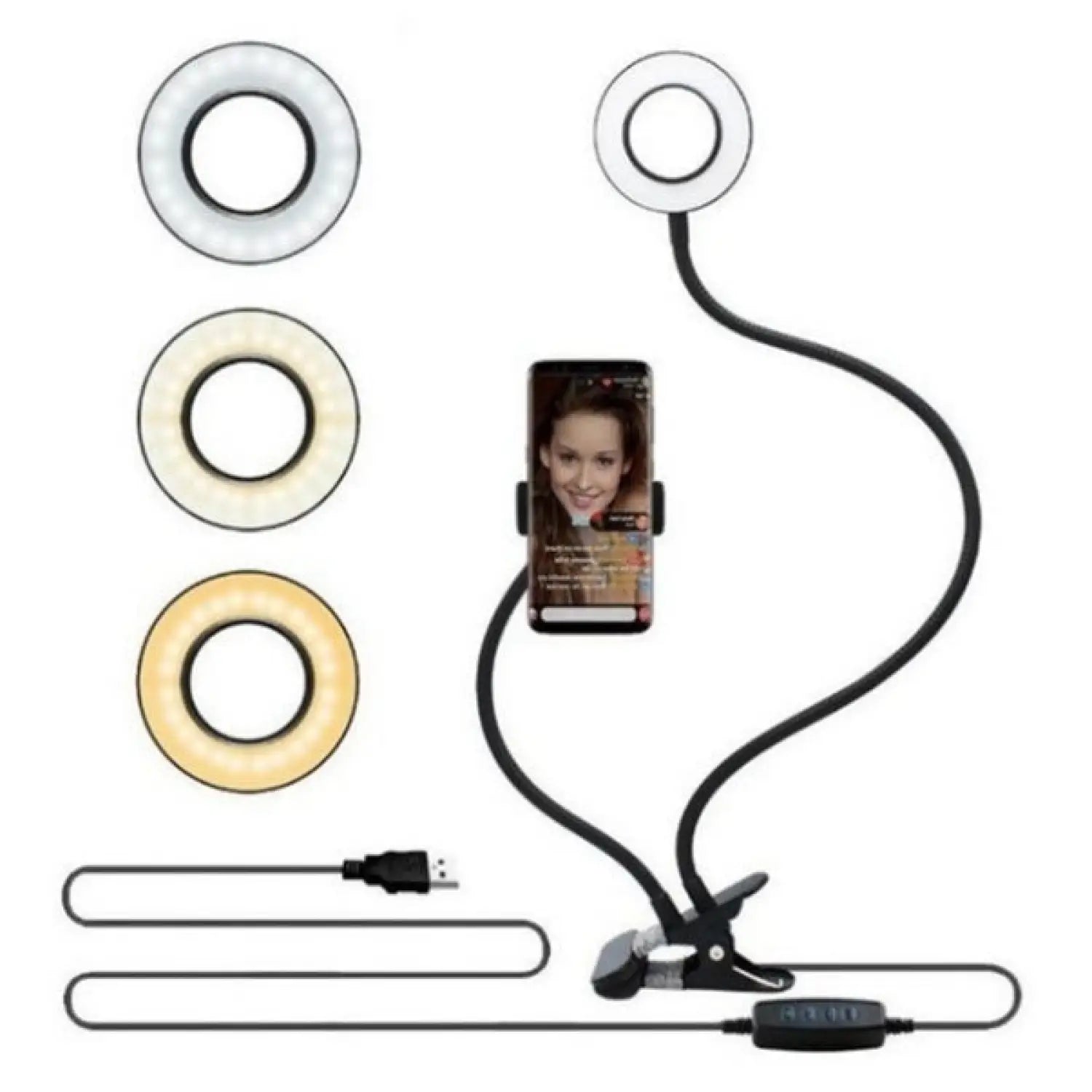 Selfie Ring Light with Adjustable Stand of 8 CM for Makeup and Live Streaming
