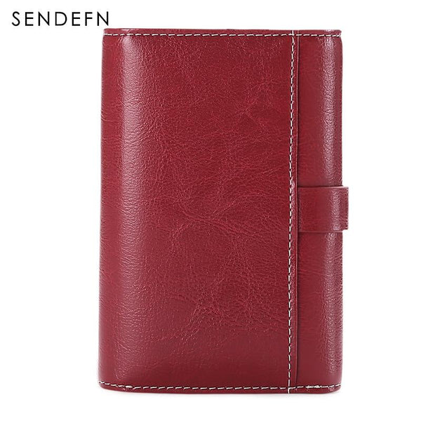 Sendefn  Wallet-female Short Women's Hasp Women Purse Split Leather With Coin Pocket Mini