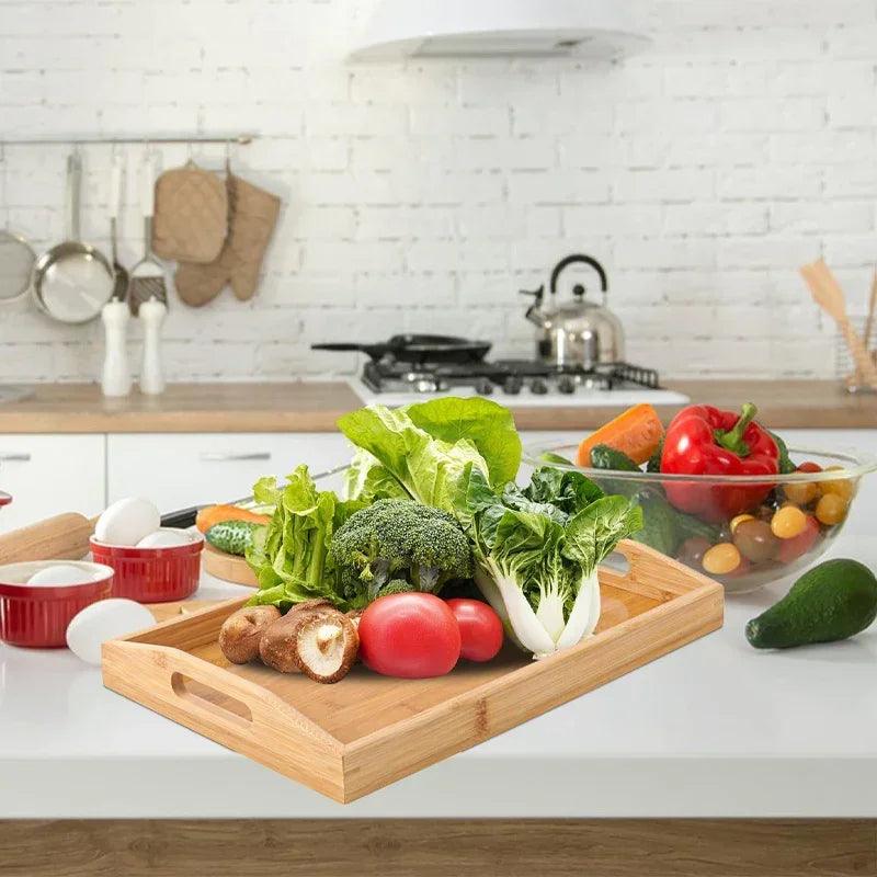 Serving Tray - Bamboo Wooden Rectangular