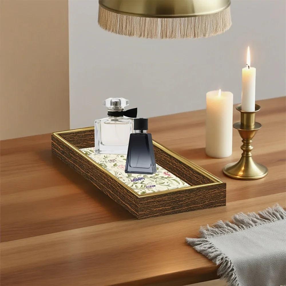 Serving Tray - Decorative Glass Golden