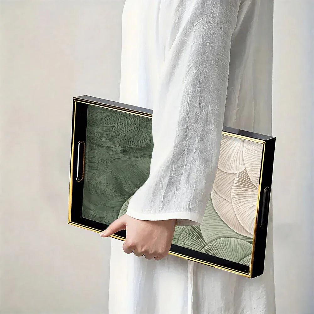 Serving Tray - Heat Resistant Ceramic Green
