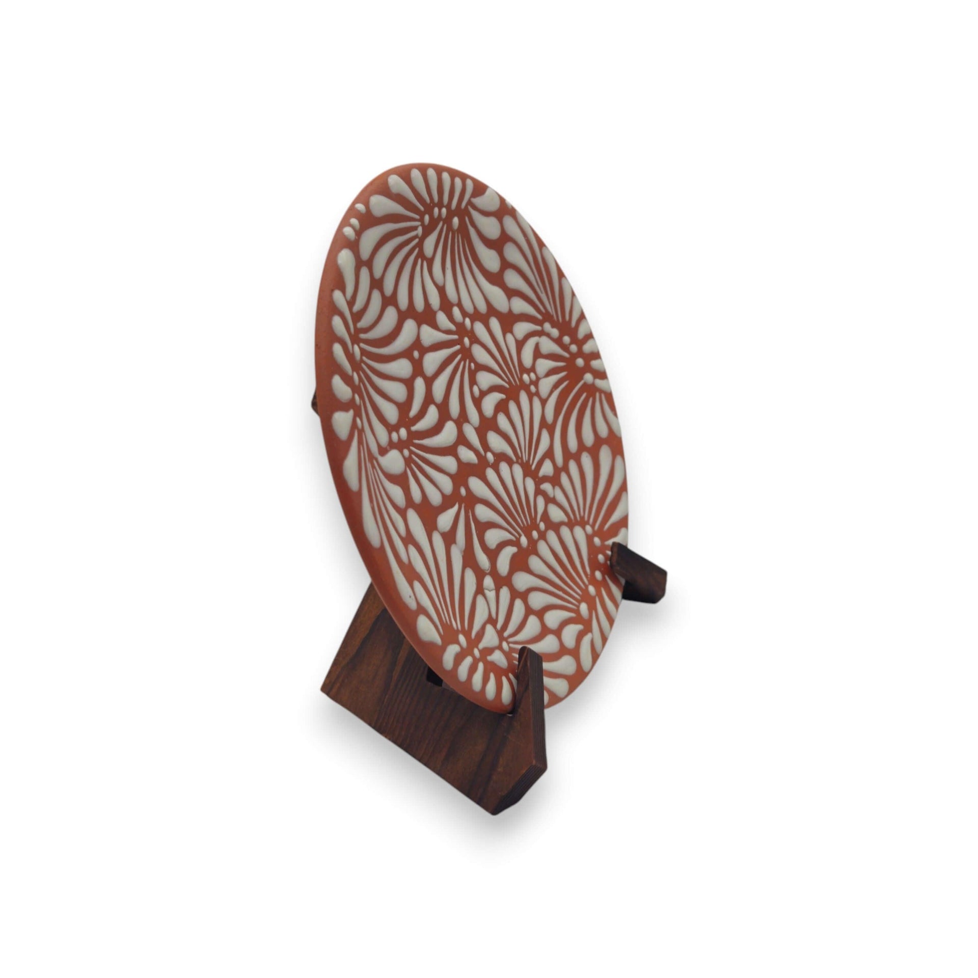 Set of 4 Brown & White Talavera Wall Plates | 10