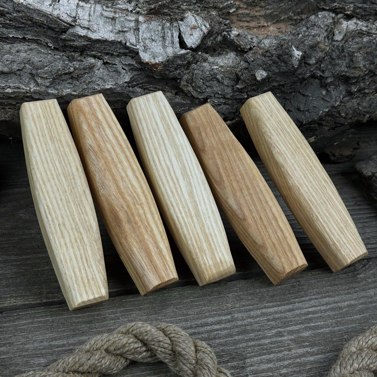 Set of 5 Replacement Wooden Handles for Knives and Drawknives