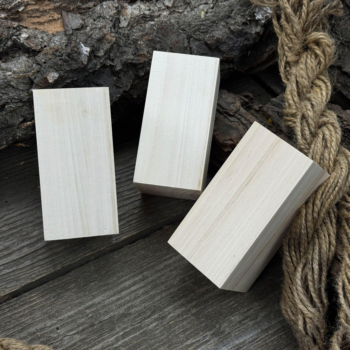 Set of 6 Linden Wood Carving Blanks, 10 × 5 × 5 cm (3.94 × 1.97 × 1.97 inches)