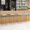 Set of 4 Bar Stool Set 26 Inch Bar Chair with Metal Legs and Footrest-White