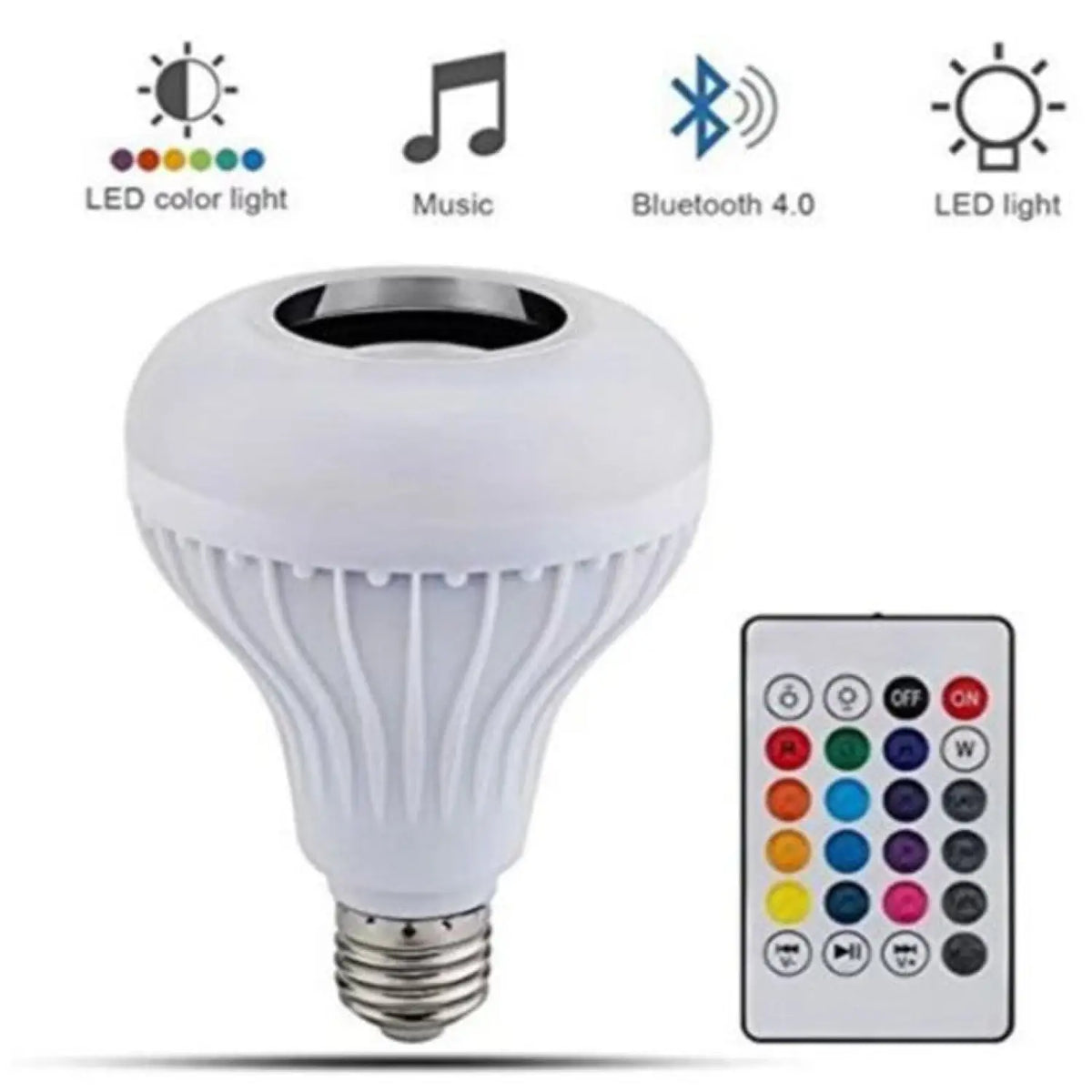 Seven-Color LED Bulb with Remote Control & Wireless Audio