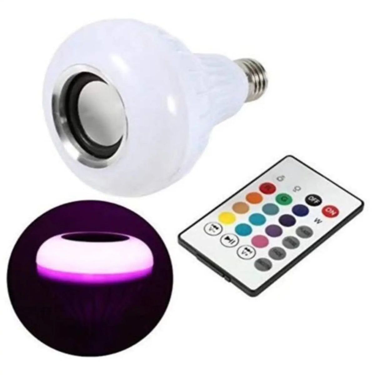 Seven-Color LED Bulb with Remote Control & Wireless Audio