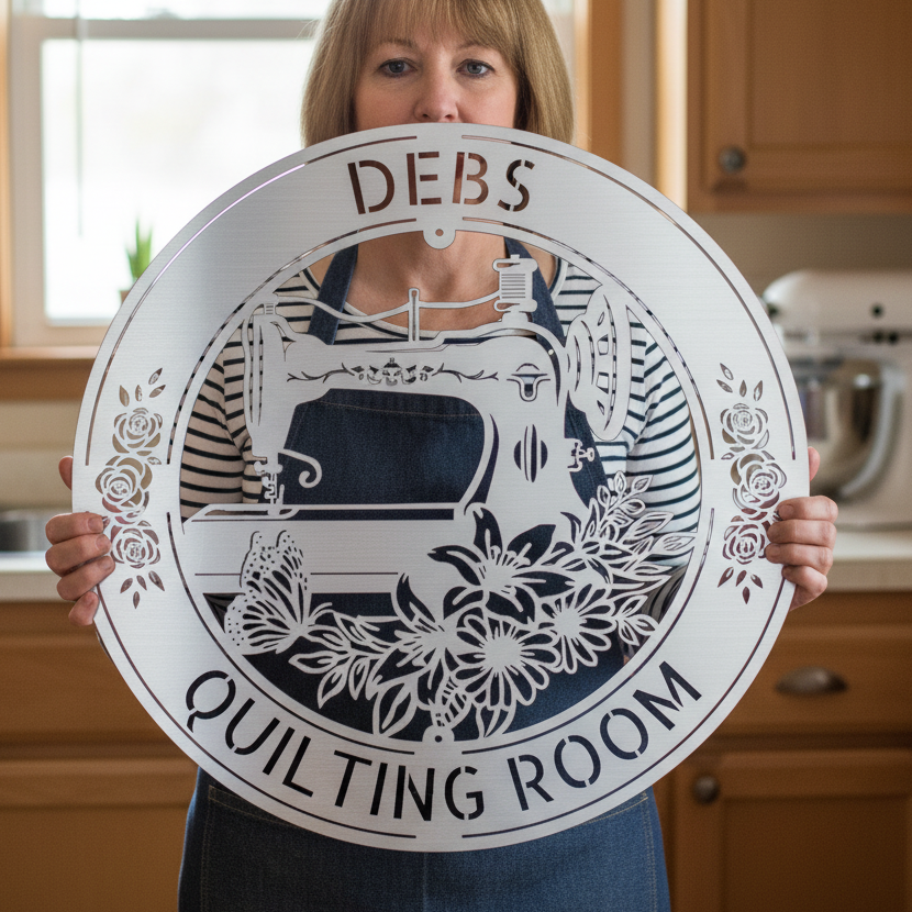 Sewing Sign - Personalized Metal Sign for Quilting Room Decor
