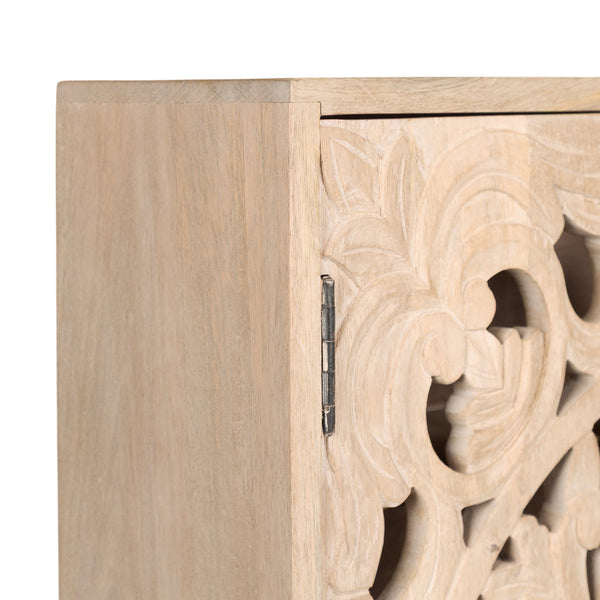 Saanvi Carved Wood Wall Cabinet