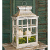 Distressed Cottagecore Lantern with Windowpanes