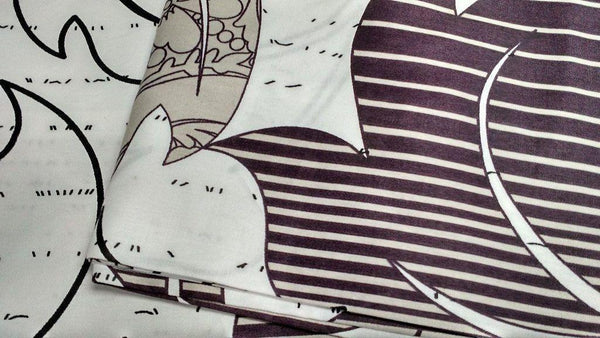 DaDa Bedding Paisley Grey Floral Leaves Fitted Sheet & Pillow Cases Set (FTS8197)