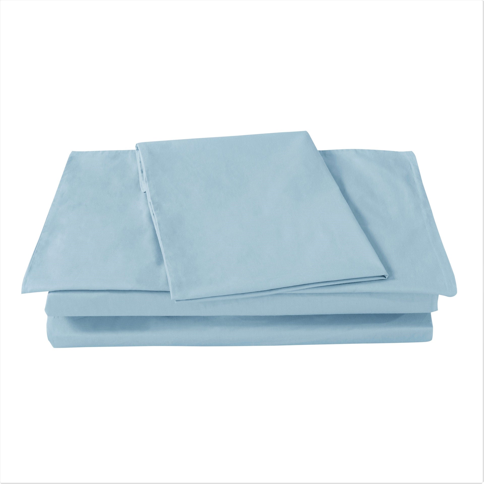 DaDa Bedding Soothing SeaFoam Sky Blue Cotton Fitted Bed Sheet w/Pillow Cases (JHW604)