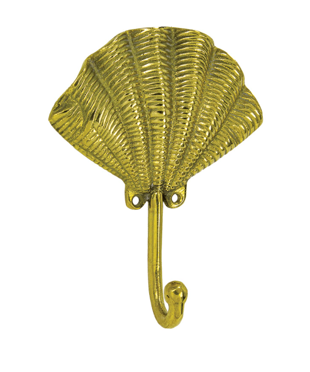 Shell Wall Hook – Brass Coastal Décor (5.5