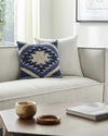 Shepardsville Navy Kilim Pattern Throw Pillow