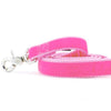 Shocking Pink Velvet Dog Leash - 5/8″ Wide / 5' Essential Leash (Velvet one side) / Silver