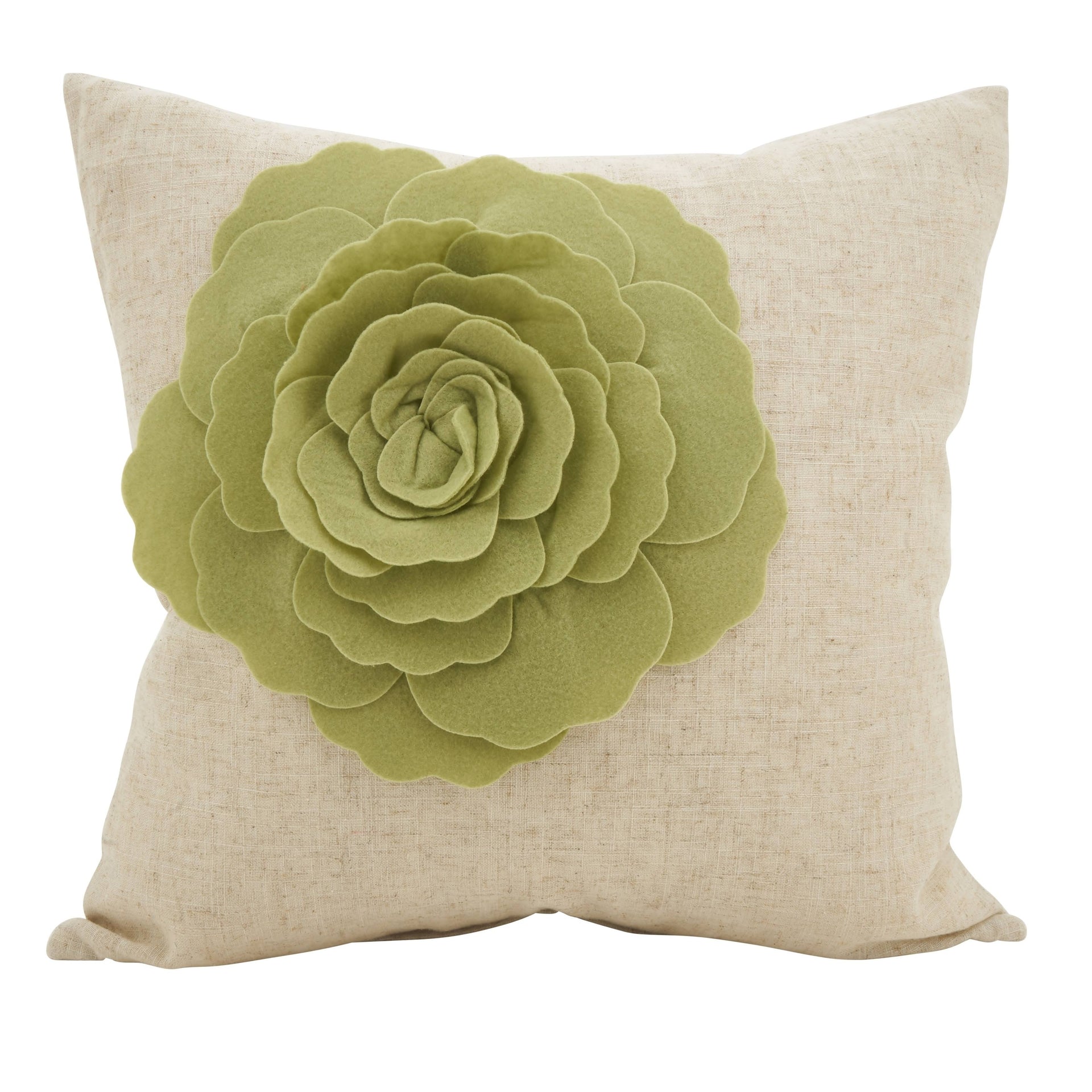 Saro Lifestyle Rose Flower Statement Throw Pillow, 18 x 18
