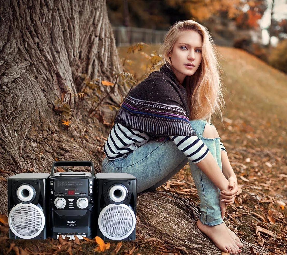 Naxa Portable CD Player with AM FM Stereo Radio Cassette Player and Recorder