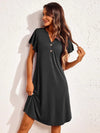 Short sleeved V-neck home sleepwear dress