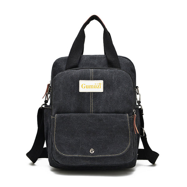 Leisure Canvas Shoulder Bag Wearproof Multi-functional Backpack