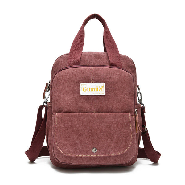 Leisure Canvas Shoulder Bag Wearproof Multi-functional Backpack