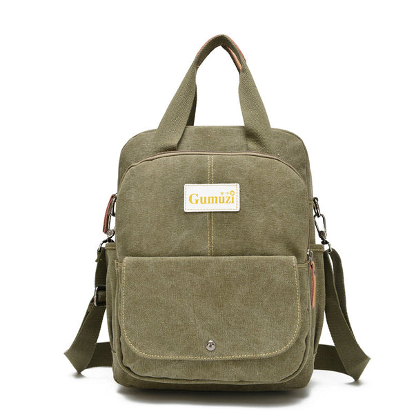 Leisure Canvas Shoulder Bag Wearproof Multi-functional Backpack
