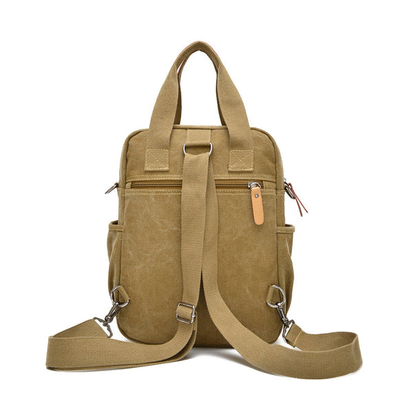 Leisure Canvas Shoulder Bag Wearproof Multi-functional Backpack