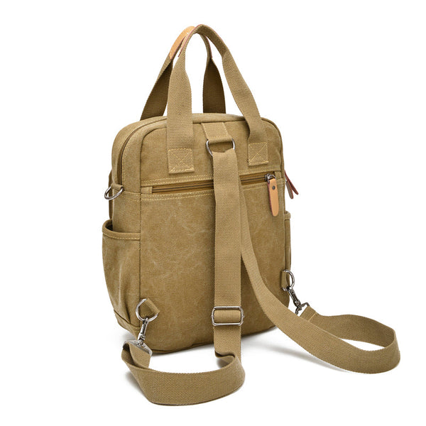 Leisure Canvas Shoulder Bag Wearproof Multi-functional Backpack