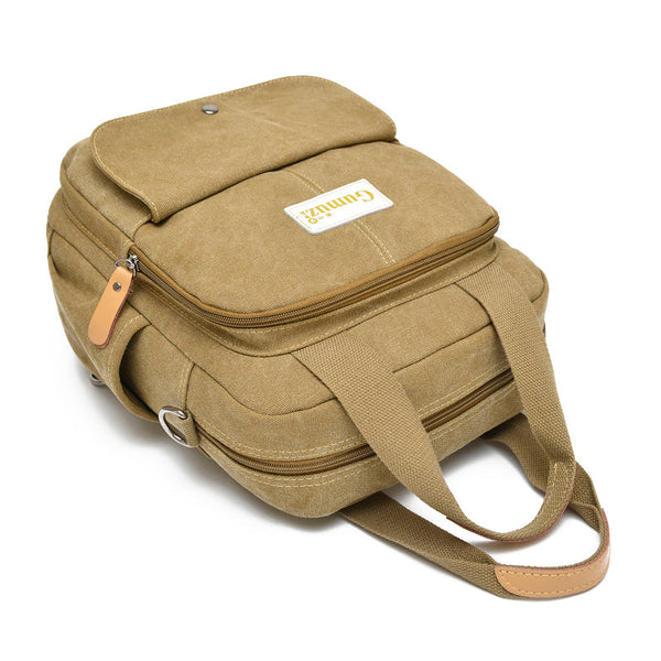 Leisure Canvas Shoulder Bag Wearproof Multi-functional Backpack