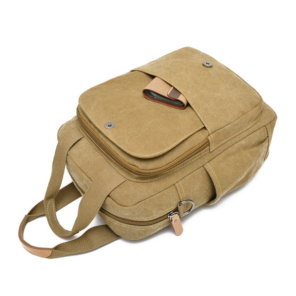 Leisure Canvas Shoulder Bag Wearproof Multi-functional Backpack