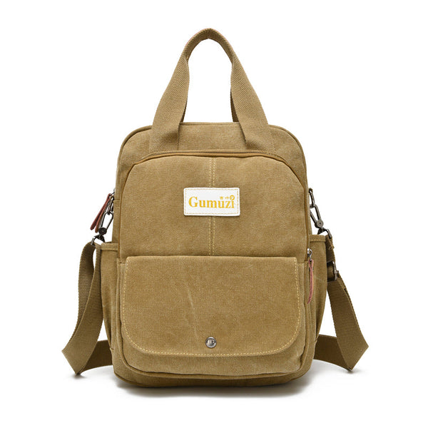 Leisure Canvas Shoulder Bag Wearproof Multi-functional Backpack