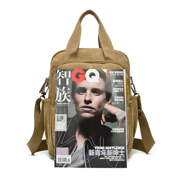 Leisure Canvas Shoulder Bag Wearproof Multi-functional Backpack