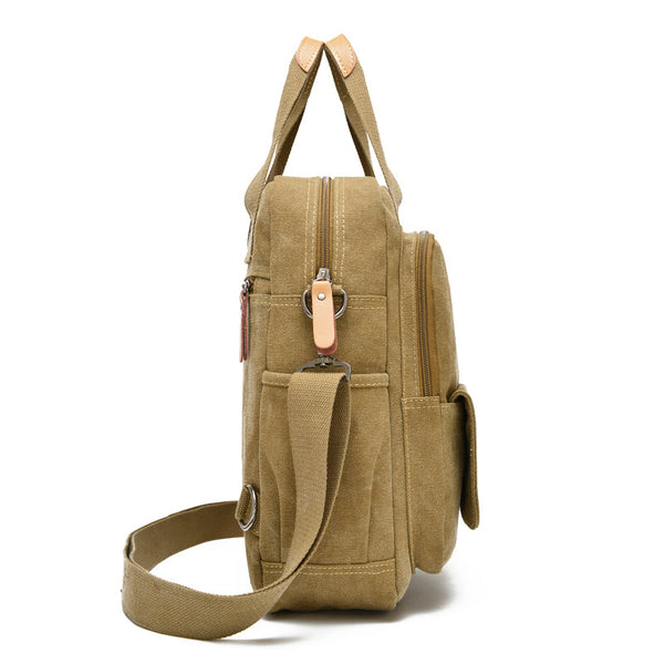 Leisure Canvas Shoulder Bag Wearproof Multi-functional Backpack