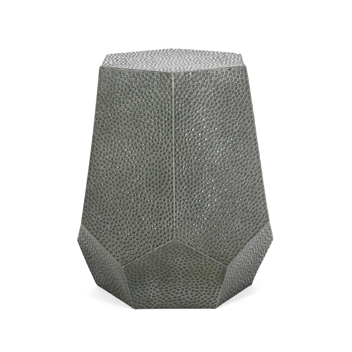 Metal Hammered End Table