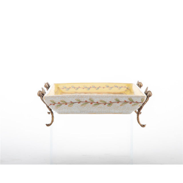 Porcelain Tray With Bronze Dragonfly-Wild Breeze