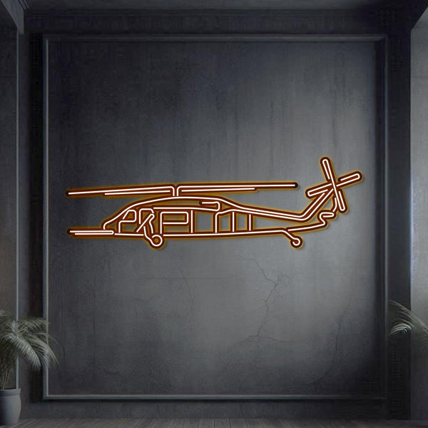 HH-60 Pave Hawk Metal Neon Aircraft Wall Art - NCN0050