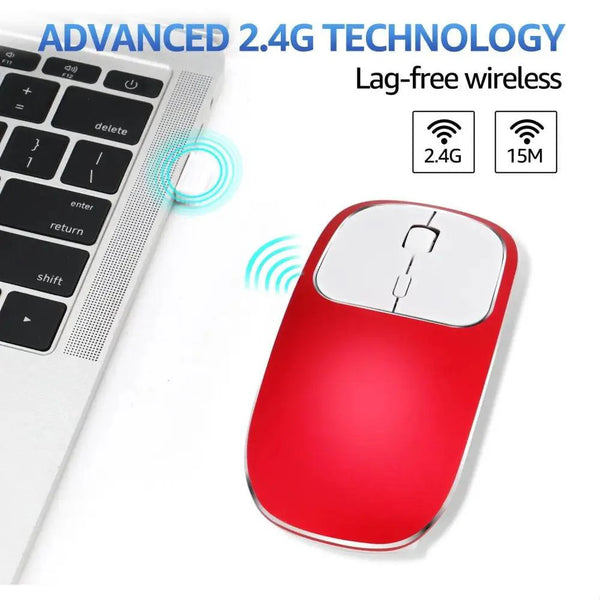 Silent White Slim 2.4G Wireless Rechargeable USB Portable Mouse Ultra Thin 1600DPI  Noiseless Ergonomic Mice For Laptop