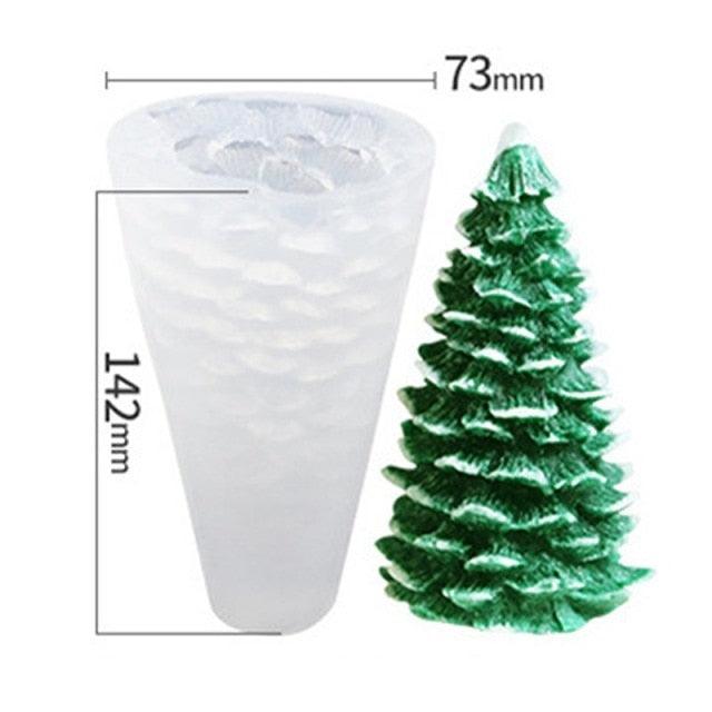 Silicone Mould Christmas Tree Shaped Cake Mold Decoration Tools Candle Mold Baking Tool Home Decoration For Christmas Party 3D Tree Shaped Candle Silicone Mold 4Pcs Different Xmas Pine Molds