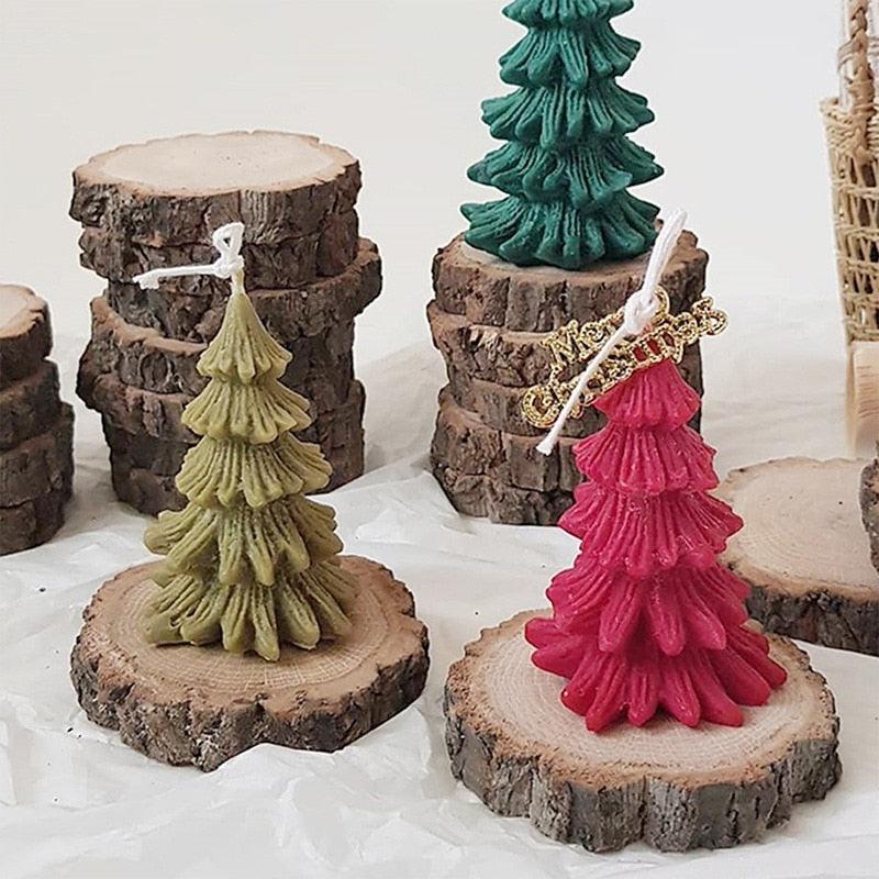 Silicone Mould Christmas Tree Shaped Cake Mold Decoration Tools Candle Mold Baking Tool Home Decoration For Christmas Party 3D Tree Shaped Candle Silicone Mold 4Pcs Different Xmas Pine Molds