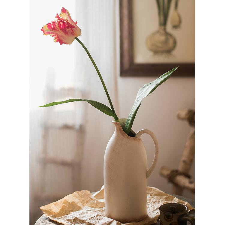 Faux Silk Flower Flame Tulip Stem 24