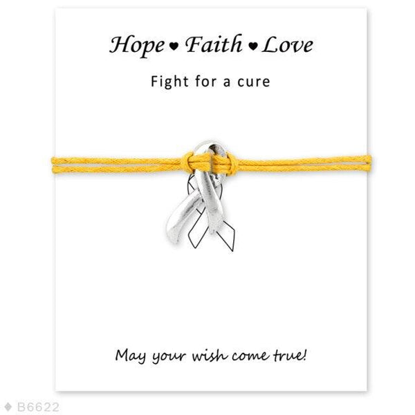 Silver Hope Faith Love Ribbon Skin Friendly Charm Bracelets Adjustable Motivational Cord Stainless Steel Bracelets Comfortable Jewelry Inspirational Gifts Bracelets For Women