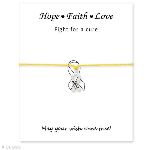 Silver Hope Faith Love Ribbon Skin Friendly Charm Bracelets Adjustable Motivational Cord Stainless Steel Bracelets Comfortable Jewelry Inspirational Gifts Bracelets For Women