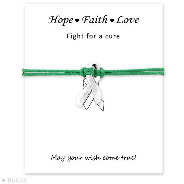 Silver Hope Faith Love Ribbon Skin Friendly Charm Bracelets Adjustable Motivational Cord Stainless Steel Bracelets Comfortable Jewelry Inspirational Gifts Bracelets For Women
