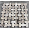 Silver Shadow Marble Basketweave Design on 12" x 12" Mesh Mosaic Tile - Honed / 12"x12"x3/8" / Basketweave