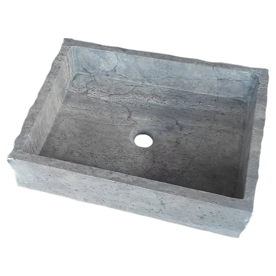 Silver Travertine Wall-mount Bathroom Sink Split-face Outside (W)16