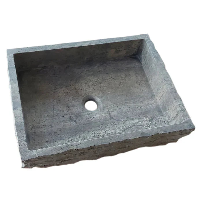 Silver Travertine Wall-mount Bathroom Sink Split-face Outside (W)16