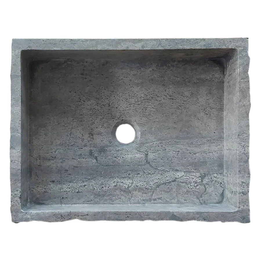 Silver Travertine Wall-mount Bathroom Sink Split-face Outside (W)16