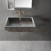 Silver Travertine Wall-mount Bathroom Sink Split-face Outside (W)16